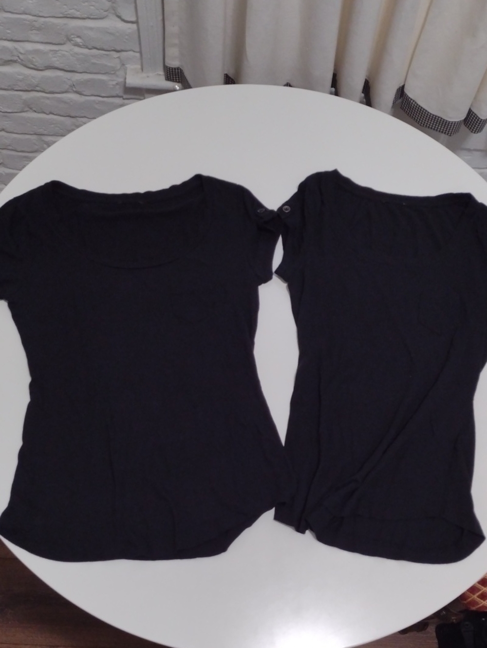 Bundle Set Of 2 Vintage Express 90s Button Tab Cap Sleeve T-shirt Black Small